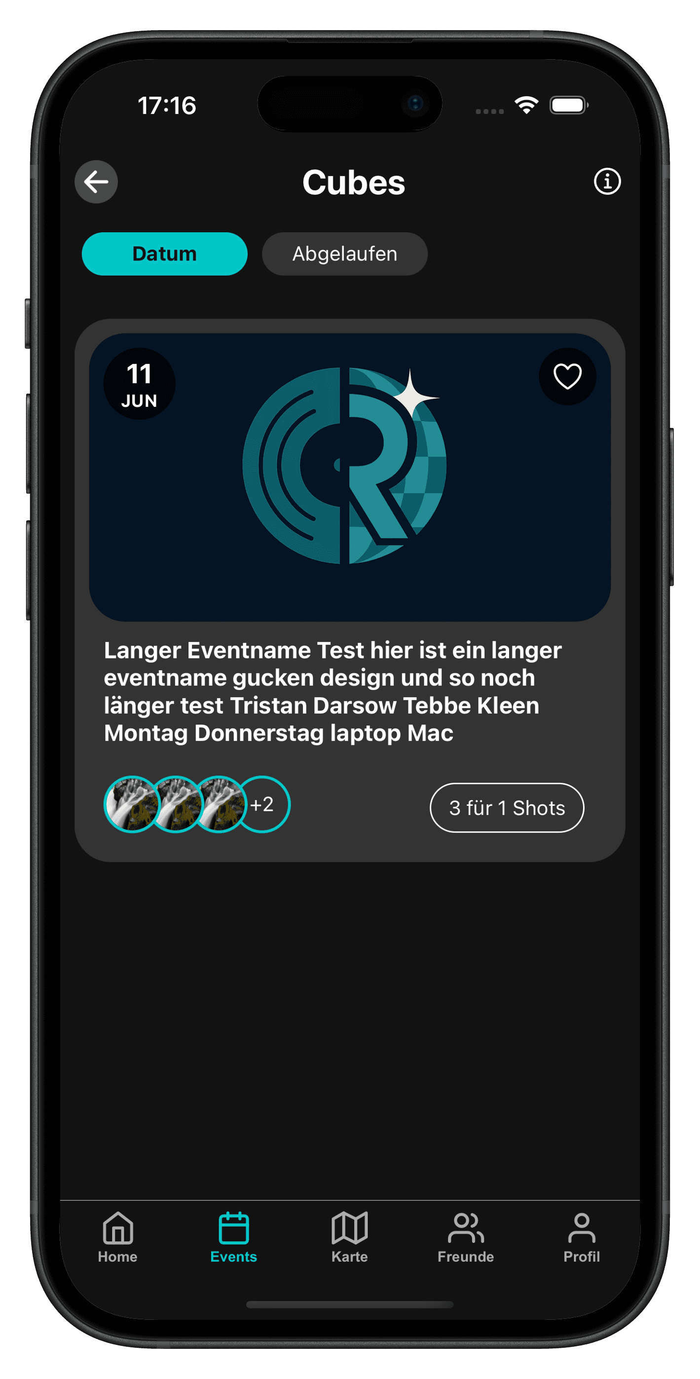 Events einer Stadt in der Revibe-App